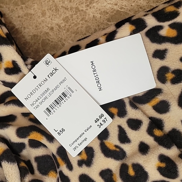 NWT Nordstrom pj pajama onesie zip up leopard animal print red womens large - Picture 6 of 7